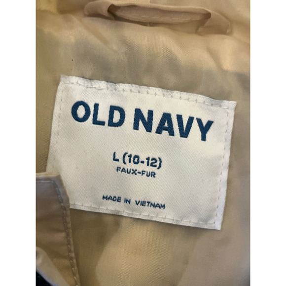 Old Navy Girls Leopard Faux Fur Hooded Jacket Size L 10 12 Winter Warm - Picture 3 of 8